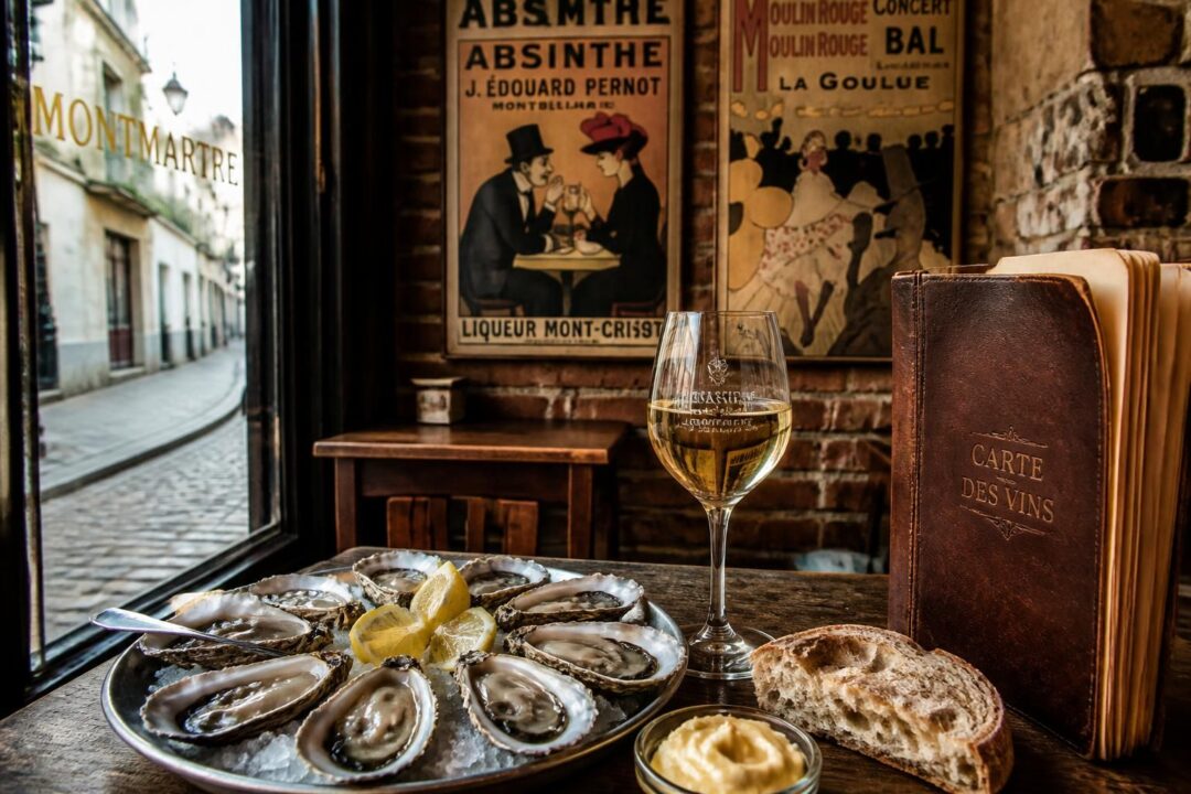 découvrez l'art de l'accord parfait entre huîtres fraîches et une sélection raffinée de vins dans notre brasserie parisienne au cœur de montmartre. une expérience culinaire unique vous attend.